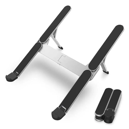 Adjustable Foldable Aluminum Laptop & Tablet Stand | Portable Ergonomic Laptop Stand for MacBook, Dell, HP, Lenovo, iPad & Tablets | Height Adjustable Cooling Notebook Stand