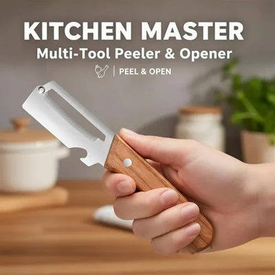 3-in-1 Multi-Functional Vegetable Peeler & Kitchen Knife with Wooden Handle