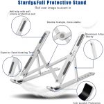Adjustable Foldable Aluminum Laptop & Tablet Stand | Portable Ergonomic Laptop Stand for MacBook, Dell, HP, Lenovo, iPad & Tablets | Height Adjustable Cooling Notebook Stand