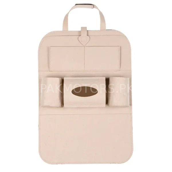 Universal Leather Car Back Seat Organizer – Multi-Pocket Car Storage Bag for Travel & Daily Use