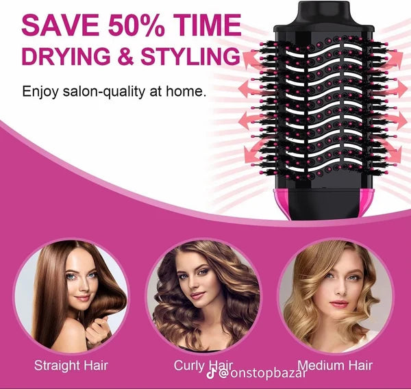 2-in-1 One Step Hot Air Brush – Hair Dryer, Volumizer & Straightening Brush