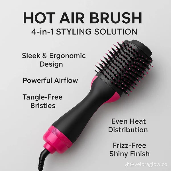 2-in-1 One Step Hot Air Brush – Hair Dryer, Volumizer & Straightening Brush