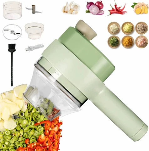 4-in-1 Handheld Electric Vegetable Cutter – Fast, Easy & Effortless Food Preparation