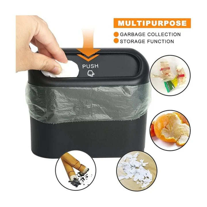 Portable Car Dust Bin with Hanging Design | Mini Vehicle Trash Can Storage Organizer