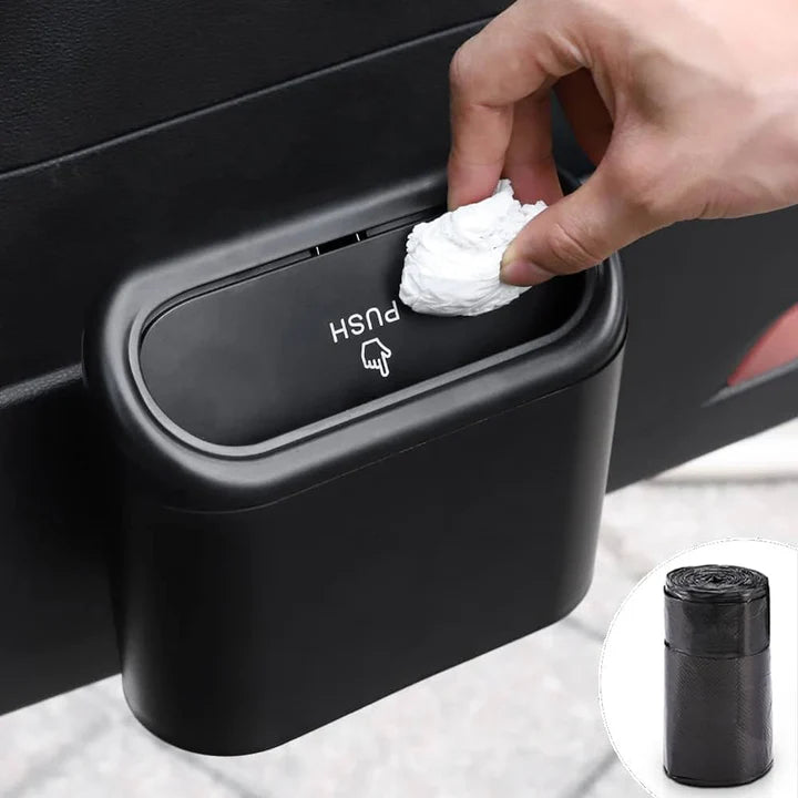Portable Car Dust Bin with Hanging Design | Mini Vehicle Trash Can Storage Organizer