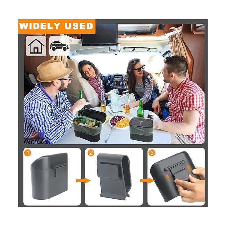 Portable Car Dust Bin with Hanging Design | Mini Vehicle Trash Can Storage Organizer
