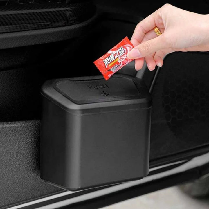 Portable Car Dust Bin with Hanging Design | Mini Vehicle Trash Can Storage Organizer