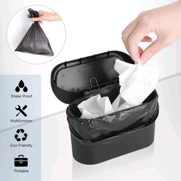 Portable Car Dust Bin with Hanging Design | Mini Vehicle Trash Can Storage Organizer