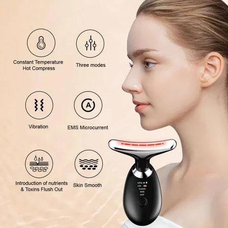 Electric LED Facial Massager for Face & Neck – Rechargeable Beauty Massage Too