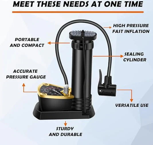 Powerful Foot Air Pump Fast, Easy & Effortless Inflation Anywhere!