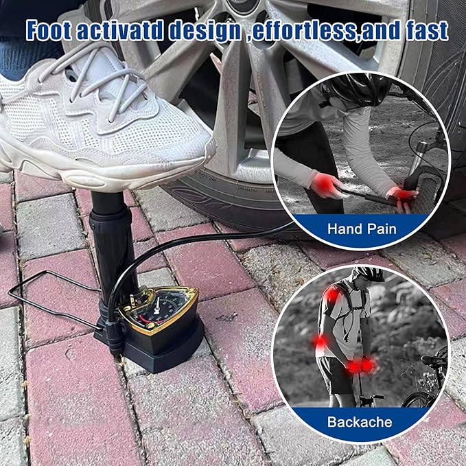 Powerful Foot Air Pump Fast, Easy & Effortless Inflation Anywhere!
