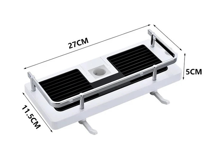 No-Drill Adhesive Shower Shelf with Soap Holder | Waterproof Bathroom Organizer