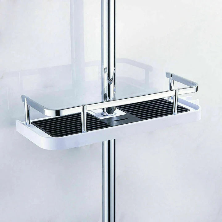 No-Drill Adhesive Shower Shelf with Soap Holder | Waterproof Bathroom Organizer