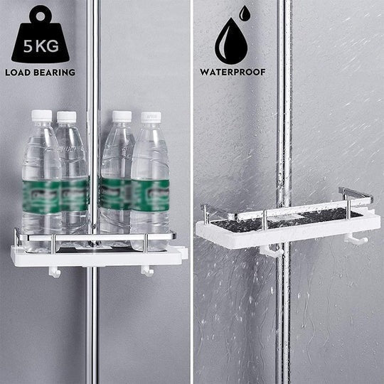 No-Drill Adhesive Shower Shelf with Soap Holder | Waterproof Bathroom Organizer
